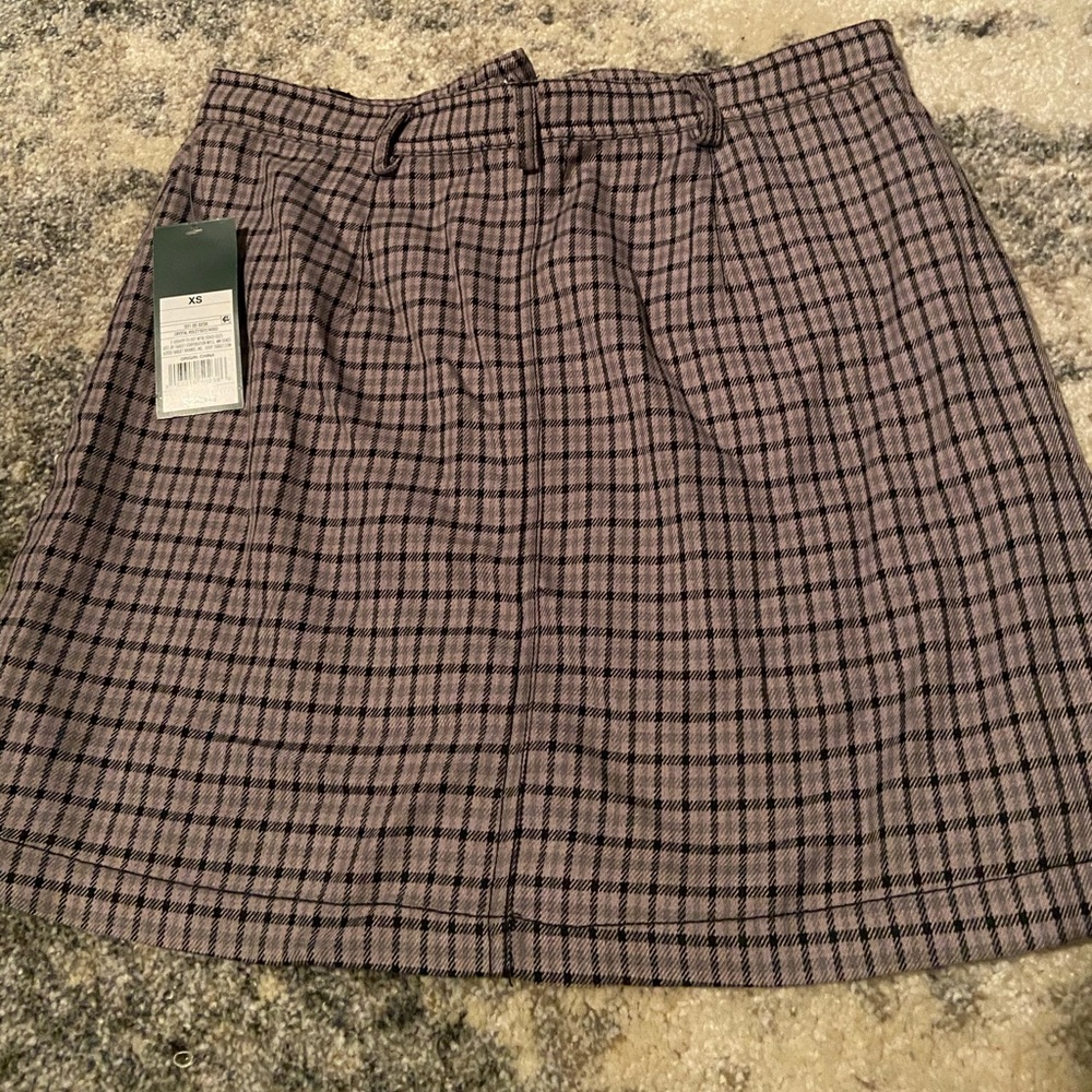 Purple Plaid Mini Skirt